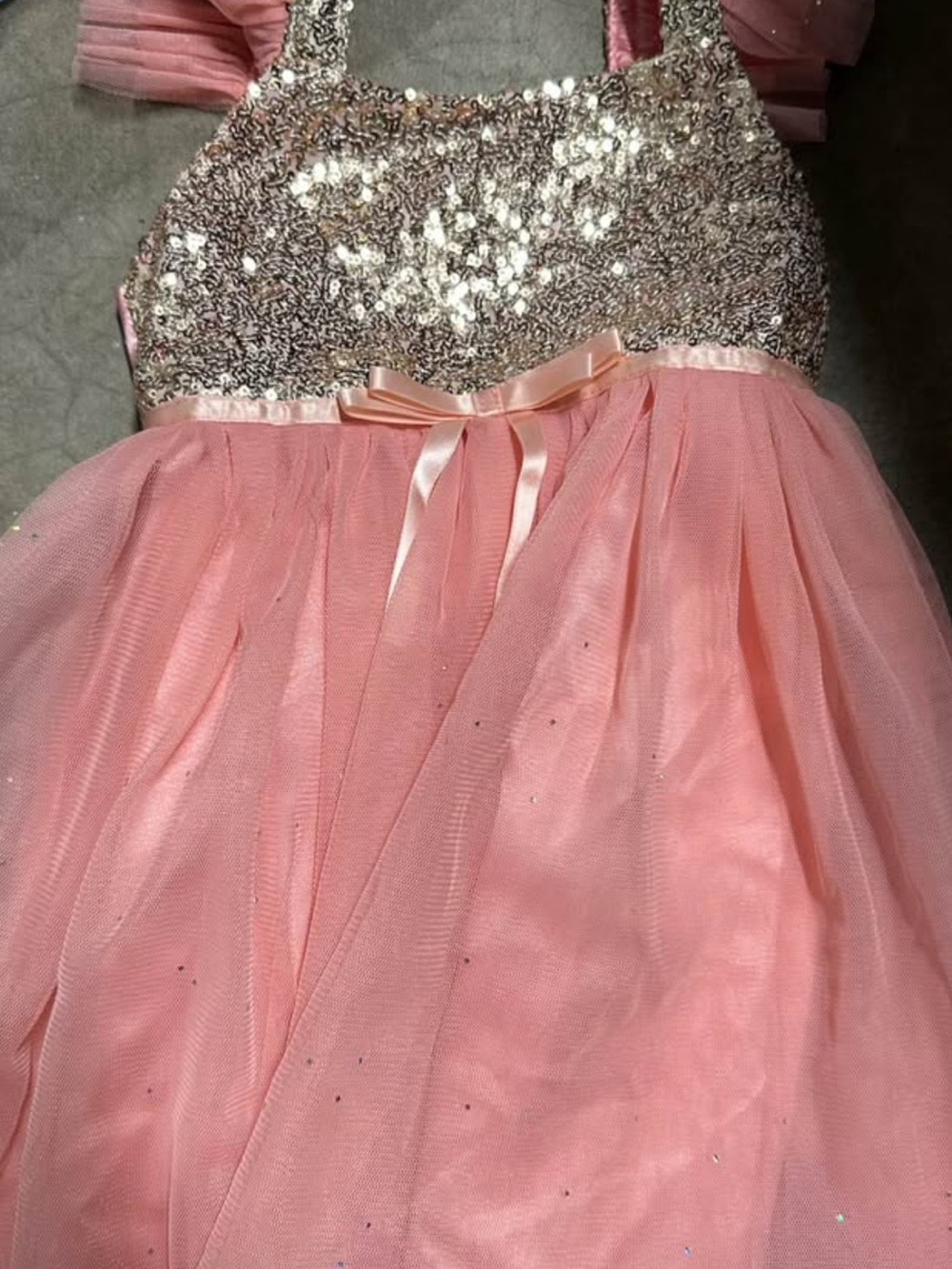 Sparkle Bow Pink Tulle Dress for Kids